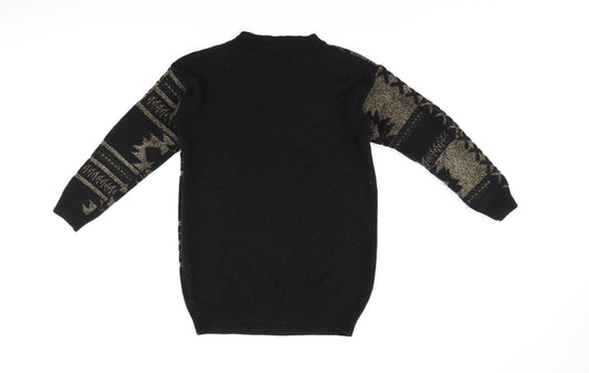 Womens UK Size S Sparkle & Fade Black Pullover Jumper