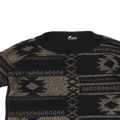 Womens UK Size S Sparkle & Fade Black Pullover Jumper