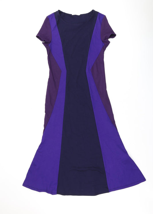 Finery Womens Blue Geometric Viscose A-Line Size 12 Boat Neck Pullover