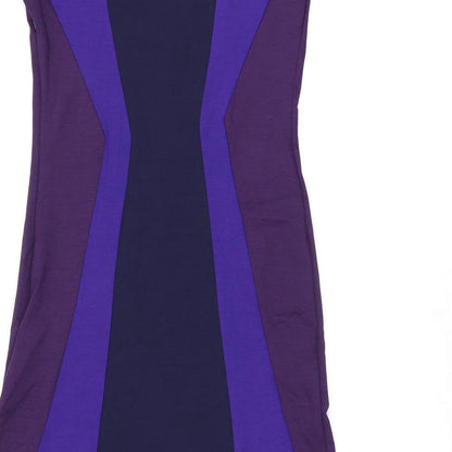 Finery Womens Blue Geometric Viscose A-Line Size 12 Boat Neck Pullover