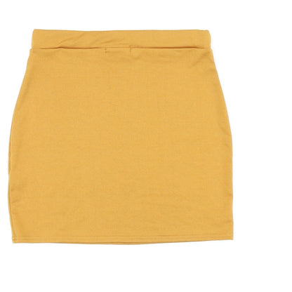 PRETTYLITTLETHING Womens Yellow Polyester Bandage Skirt Size 8