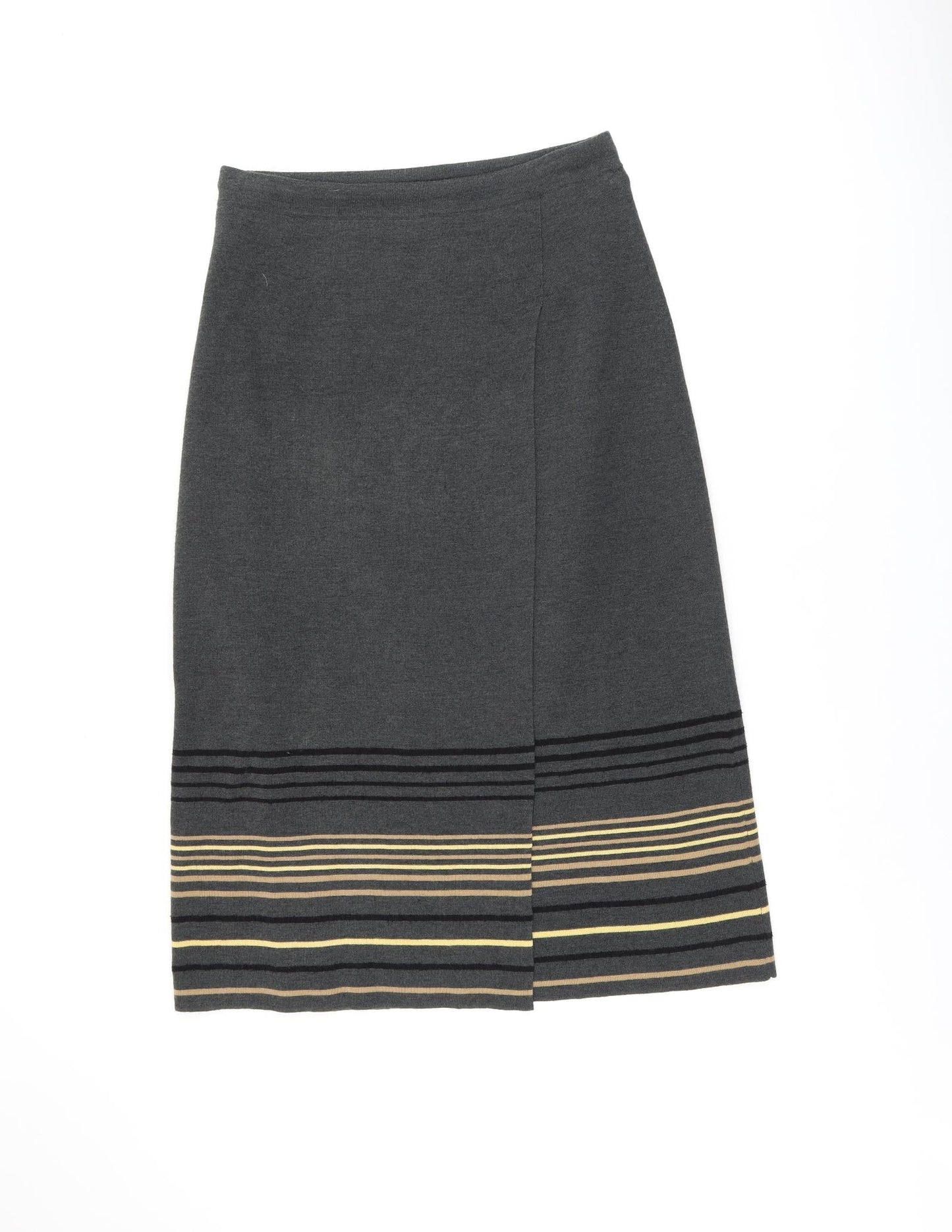 CC Womens Grey Striped Acrylic A-Line Skirt Size L