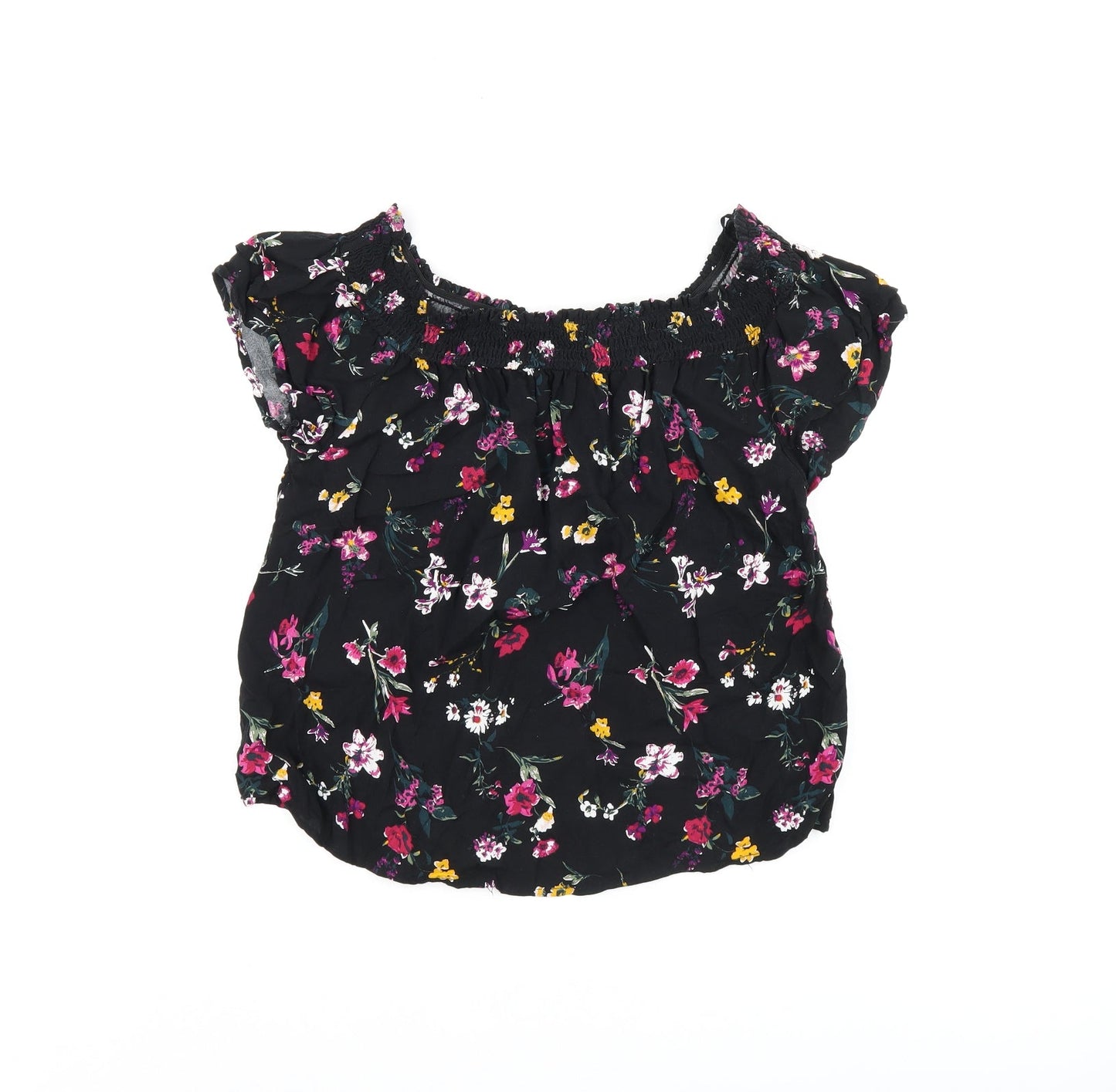 Womens UK Size S Pimkie Black Basic T-Shirt