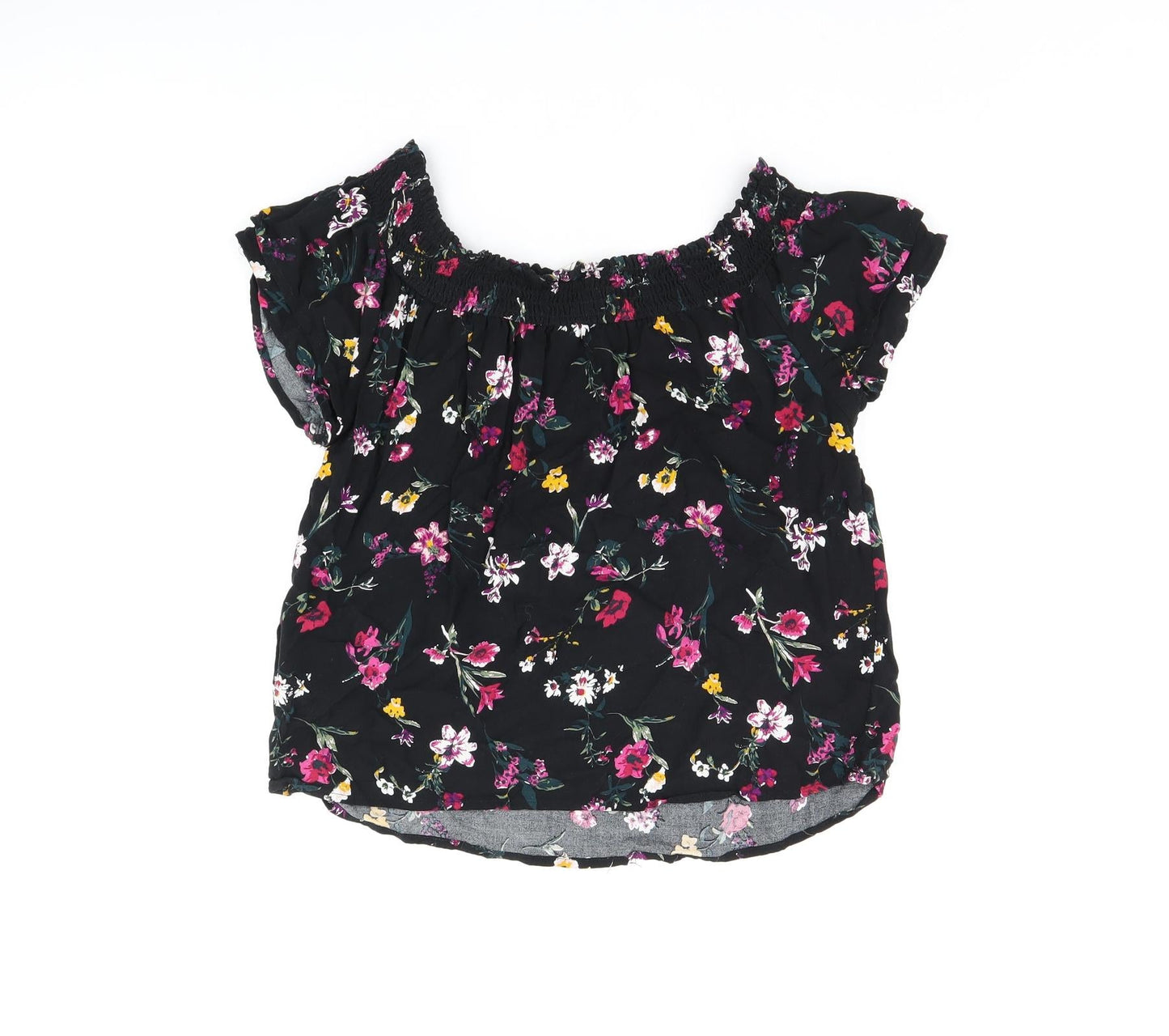 Womens UK Size S Pimkie Black Basic T-Shirt