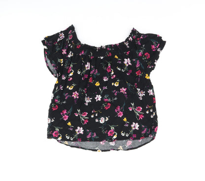 Womens UK Size S Pimkie Black Basic T-Shirt