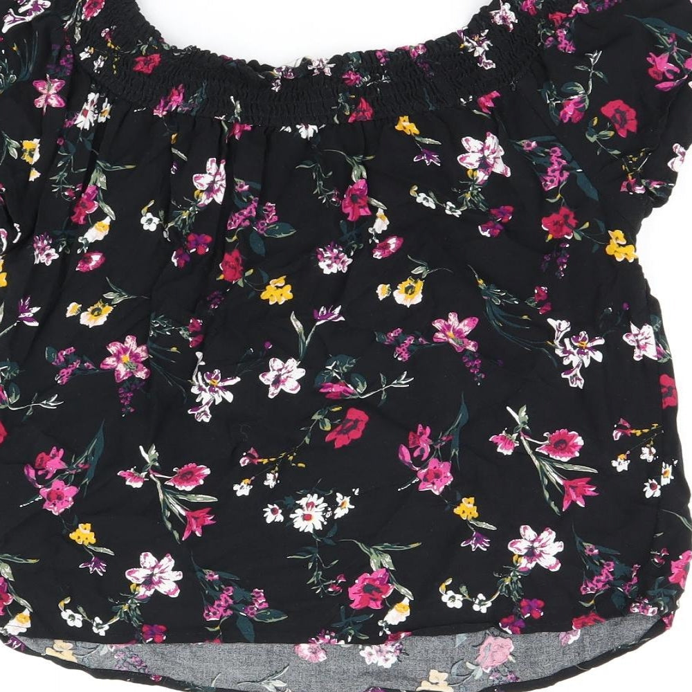 Womens UK Size S Pimkie Black Basic T-Shirt