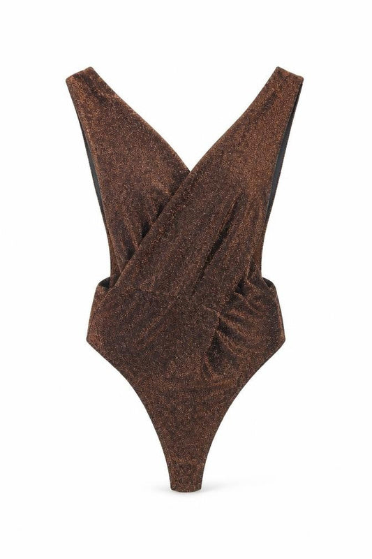 Womens UK Size 10 Edge Street One-Piece Brown Bodysuit