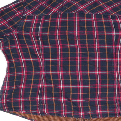 Falmer Heritage Womens Blue Plaid Cotton Basic Button-Up Size 12 Collared