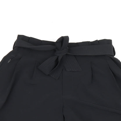 Oathleta Womens Black Polyester Paperbag Shorts Size 6 L4 in Regular Zip - Belted