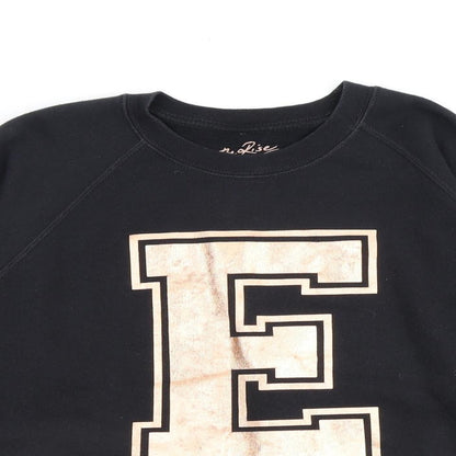 On The Rise Womens Black Cotton Pullover Sweatshirt Size S Pullover