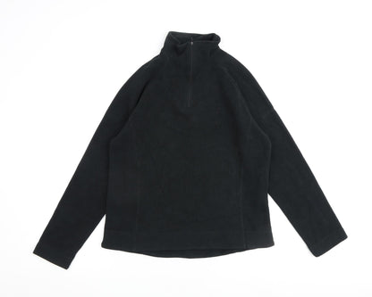 F. LLI Campagno Womens Black Polyester Pullover Sweatshirt Size 14 Zip