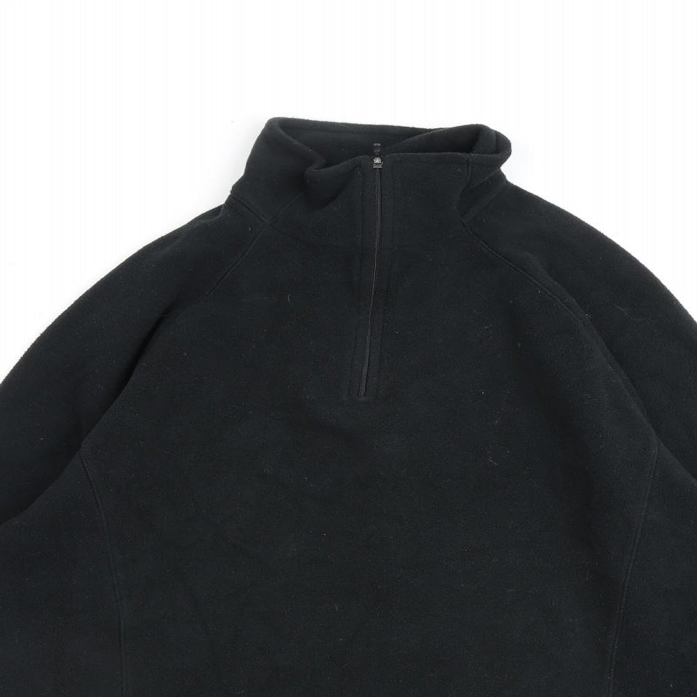 F. LLI Campagno Womens Black Polyester Pullover Sweatshirt Size 14 Zip