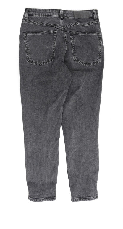 Topshop Womens Grey Cotton Mom Jeans Size 26 in L30 in Regular Zip
