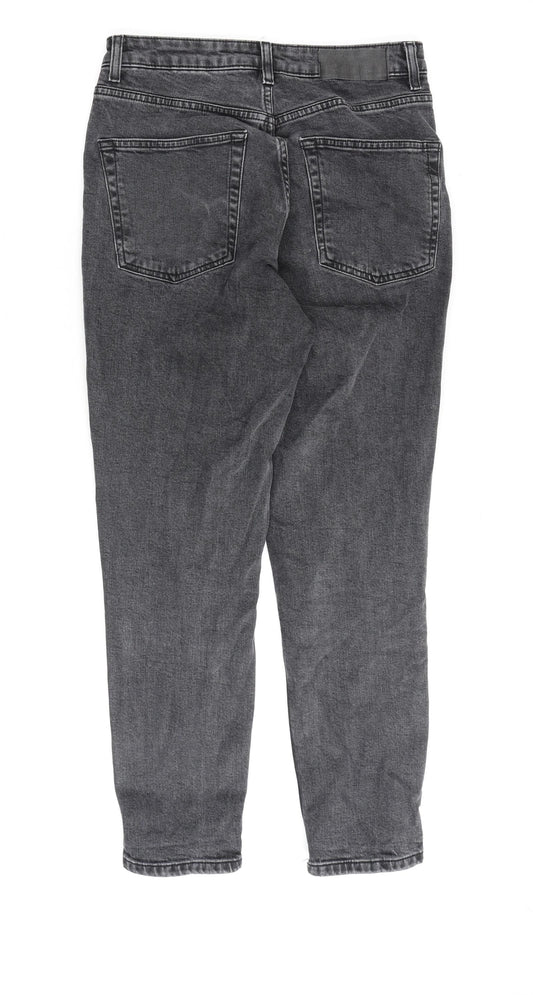 Topshop Womens Grey Cotton Mom Jeans Size 26 in L30 in Regular Zip