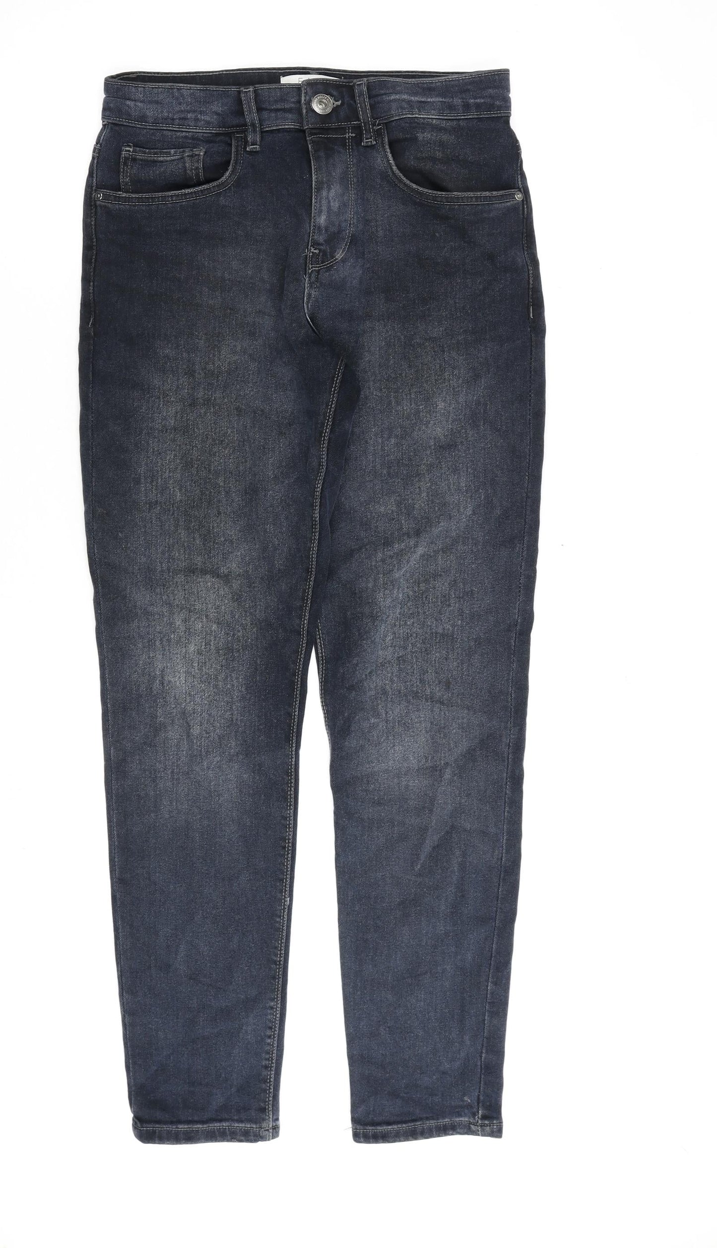 Easy Mens Blue Cotton Tapered Jeans Size 30 in L30 in Regular Zip - Tapered