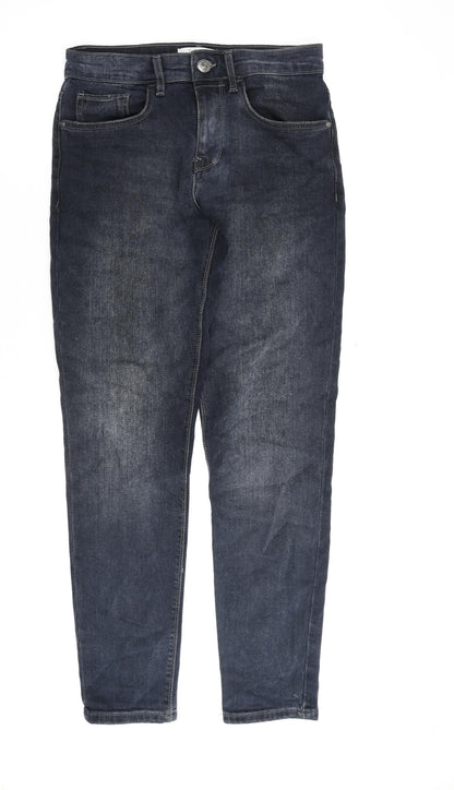 Easy Mens Blue Cotton Tapered Jeans Size 30 in L30 in Regular Zip - Tapered