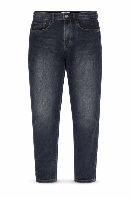 Front view of Easy men’s blue cotton tapered jeans, size 30, in, 30-inch leg regular zip - tapered