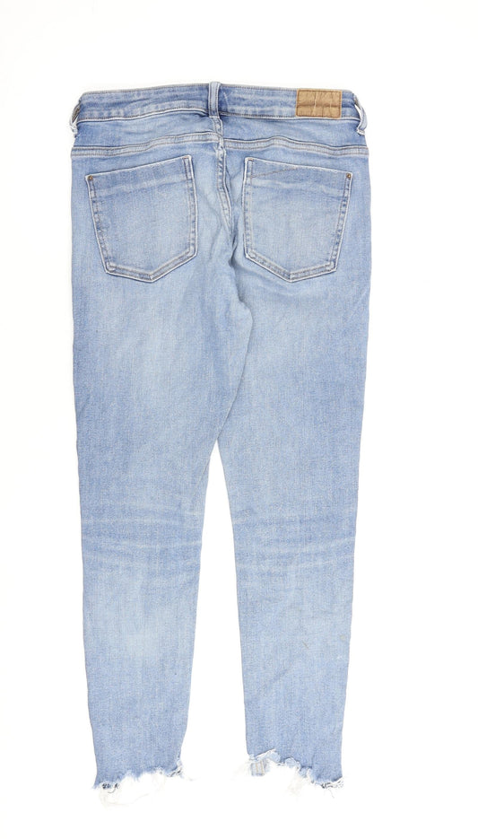 Zara Womens Blue Cotton Skinny Jeans Size 10 L26 in Regular Zip