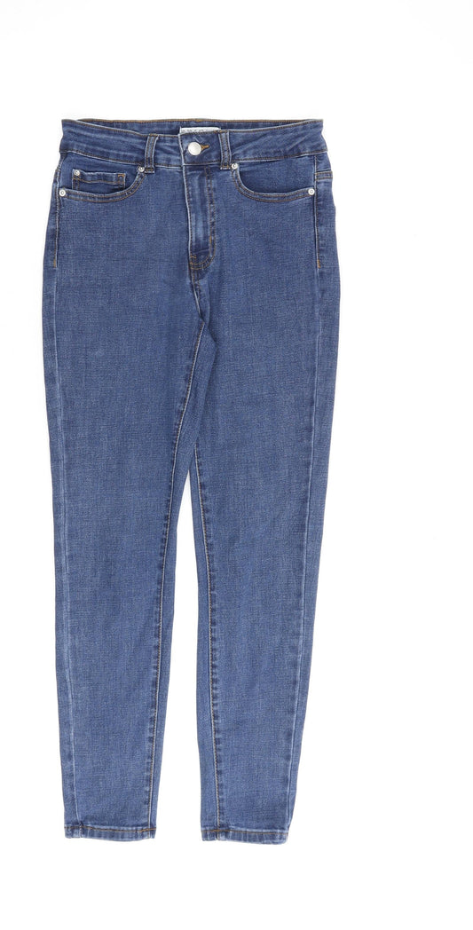 Denim & Co. Womens Blue Cotton Skinny Jeans Size 10 L27 in Regular Zip