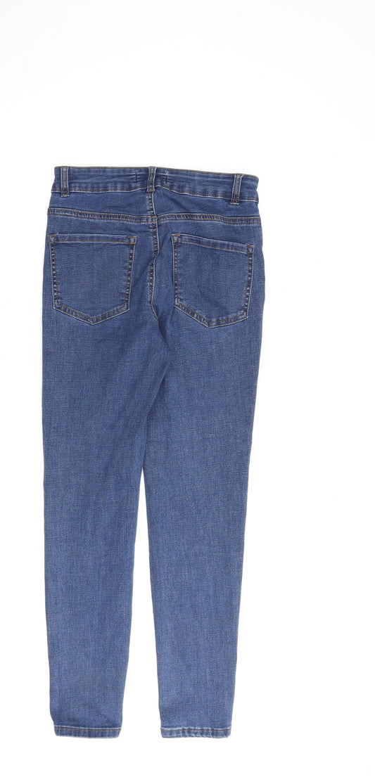 Denim & Co. Womens Blue Cotton Skinny Jeans Size 10 L27 in Regular Zip