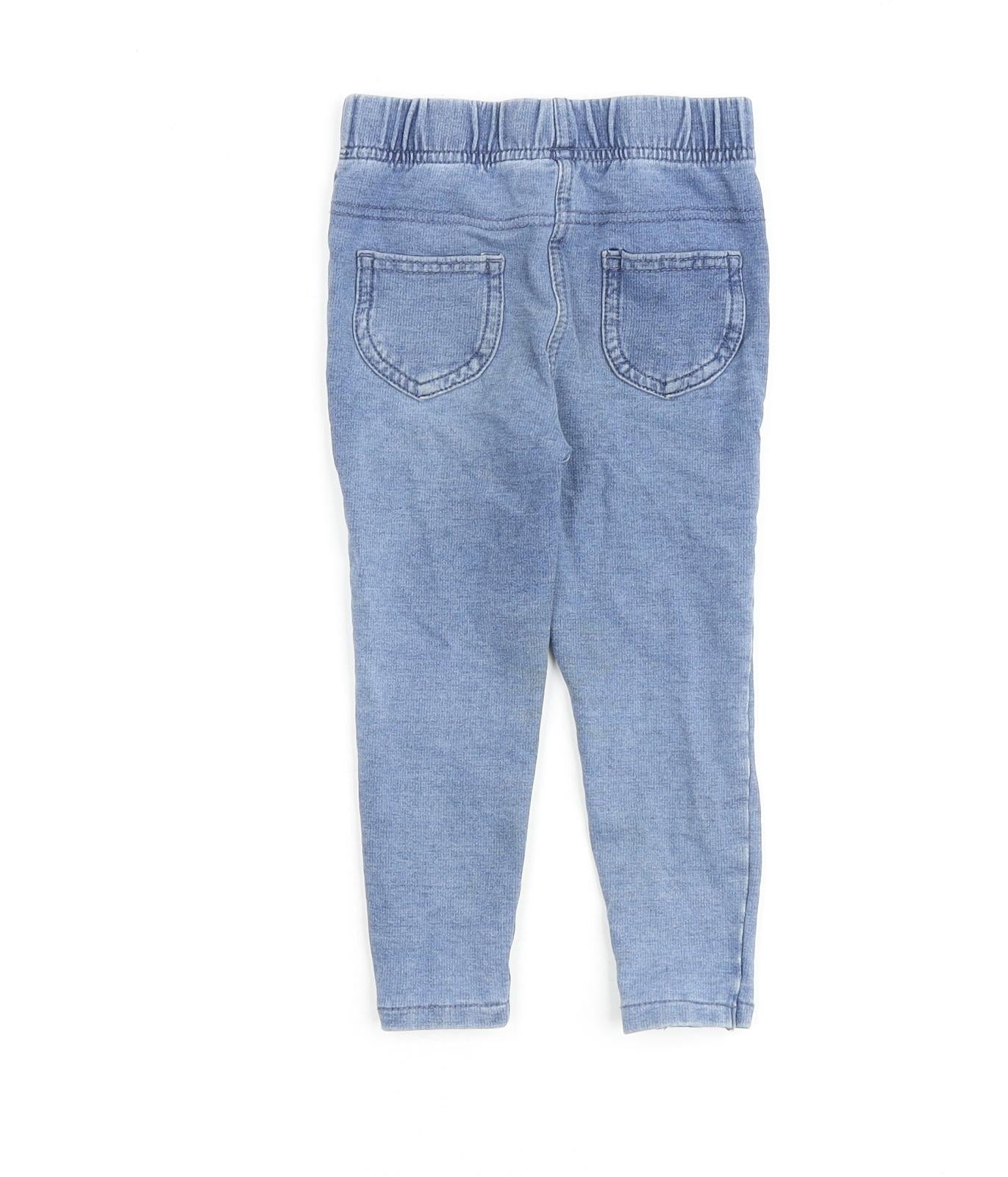 George Girls Blue Cotton Jegging Jeans Size 2 Years Regular Pullover