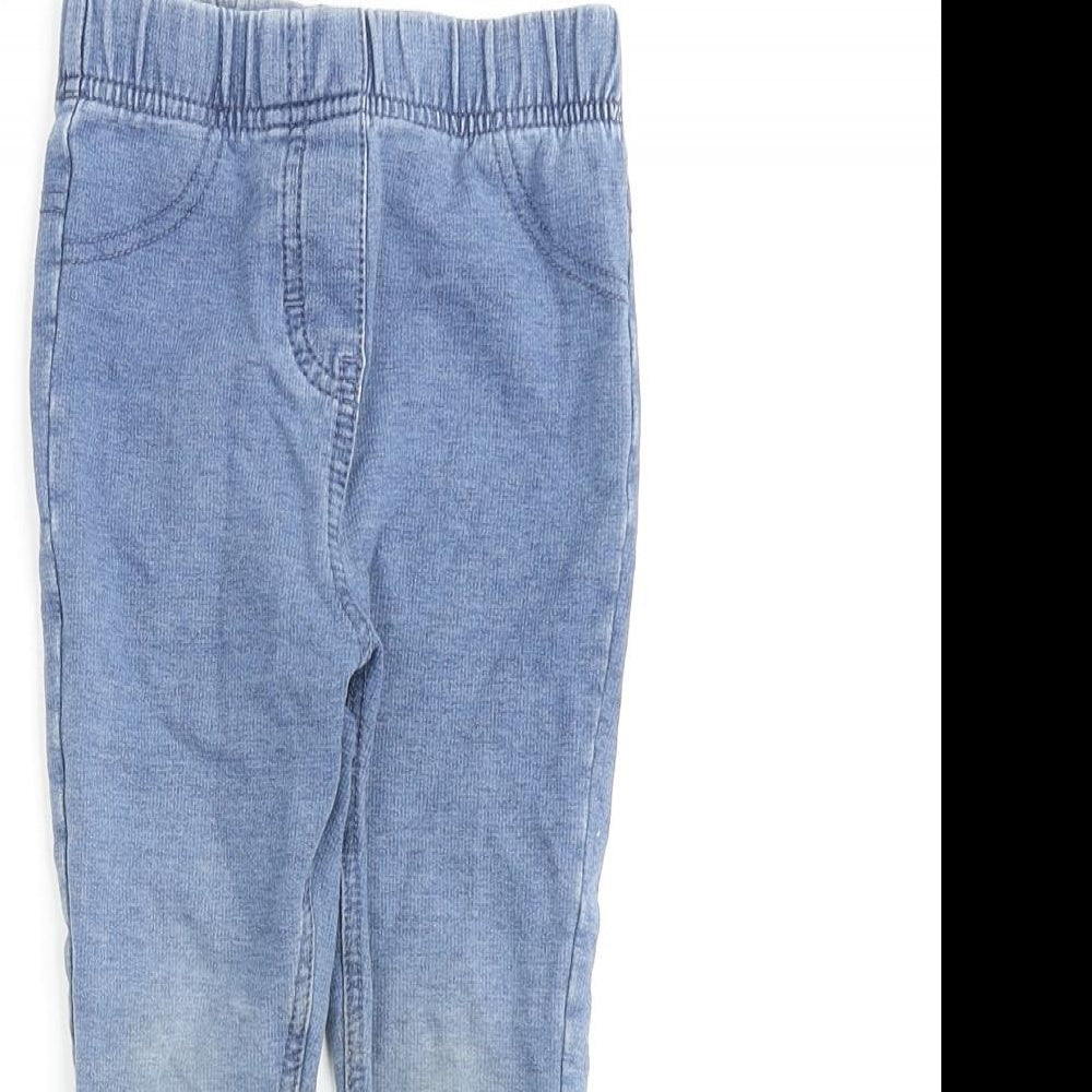 George Girls Blue Cotton Jegging Jeans Size 2 Years Regular Pullover