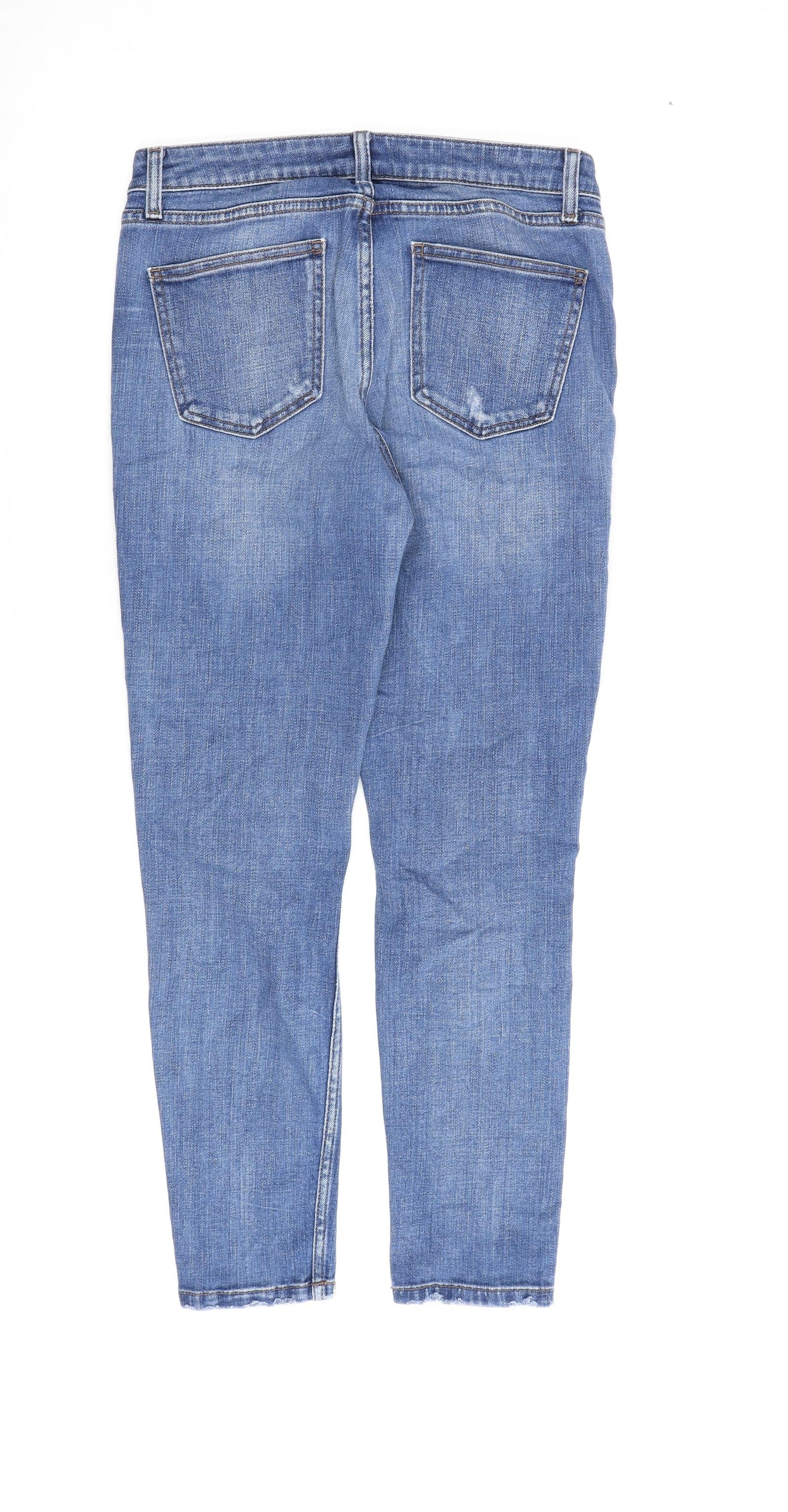 Topshop Womens Blue Cotton Skinny Jeans Size 28 in L32 in Regular Zip