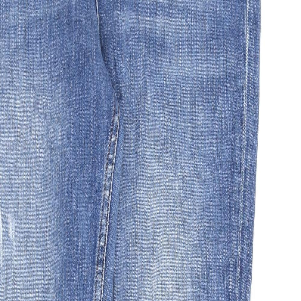 Topshop Womens Blue Cotton Skinny Jeans Size 28 in L32 in Regular Zip