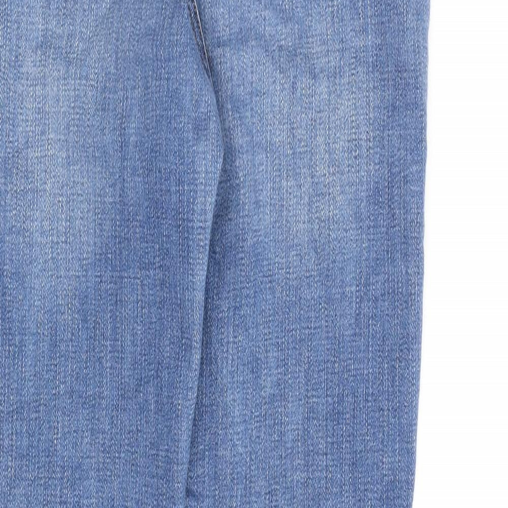 Topshop Womens Blue Cotton Skinny Jeans Size 28 in L32 in Regular Zip