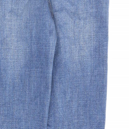 Topshop Womens Blue Cotton Skinny Jeans Size 28 in L32 in Regular Zip