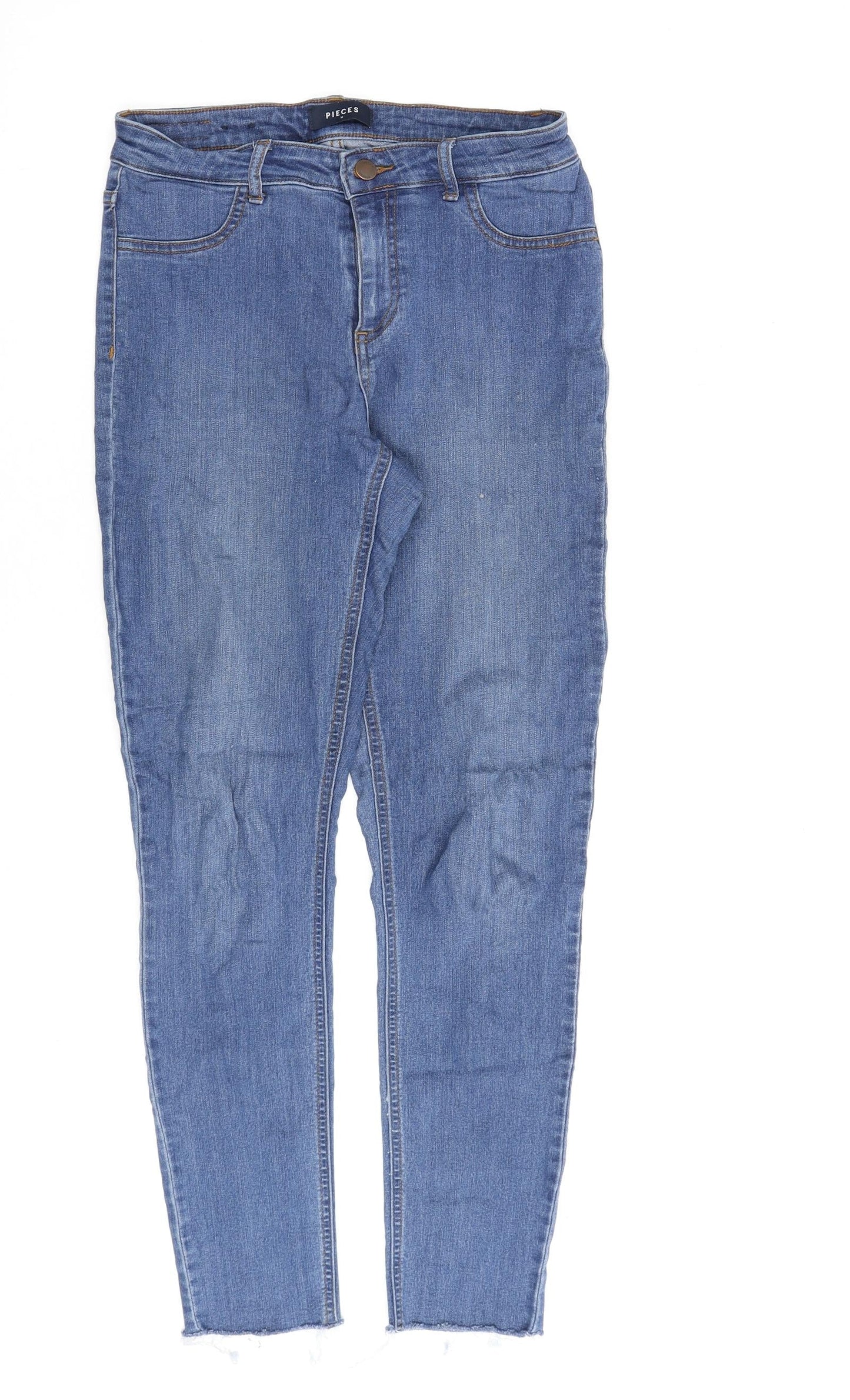 Womens UK Size M Pieces Regular Fit Skinny Blue Jeans