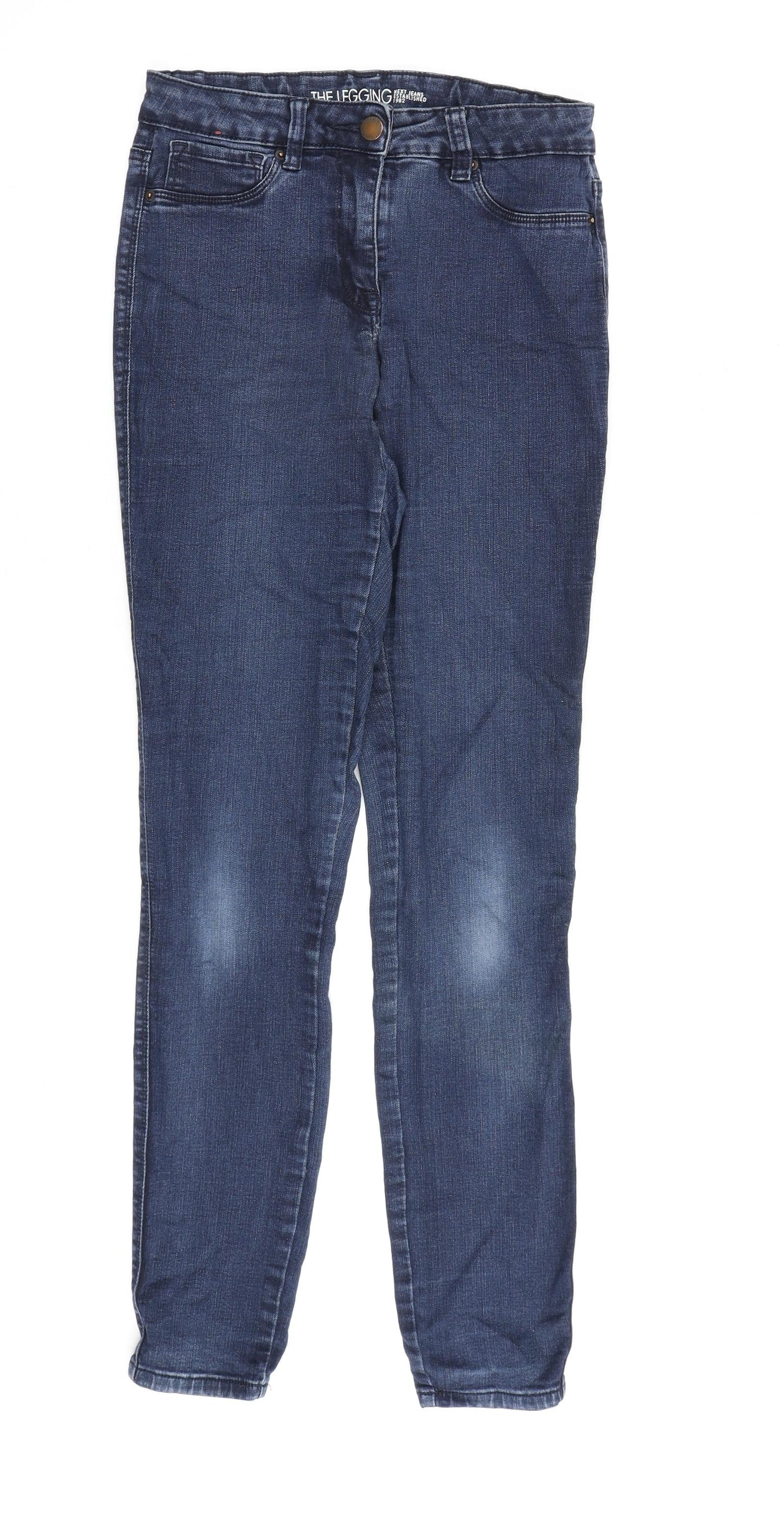 NEXT Womens Blue Cotton Jegging Jeans Size 10 L30 in Regular Zip