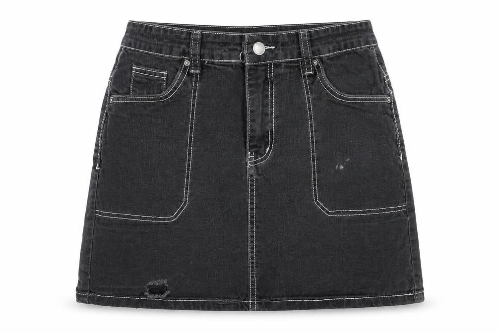 Womens UK Size 8 Nasty Gal A-Line Denim Skirt