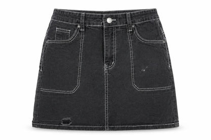 Womens UK Size 8 Nasty Gal A-Line Denim Skirt