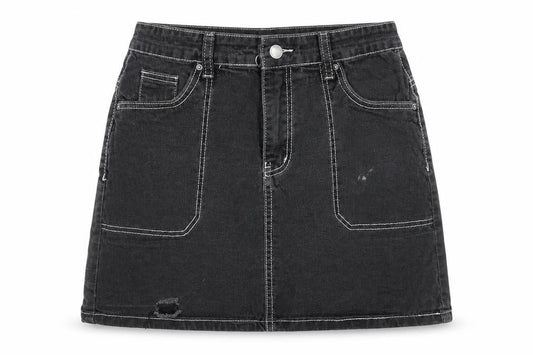 Womens UK Size 8 Nasty Gal A-Line Denim Skirt