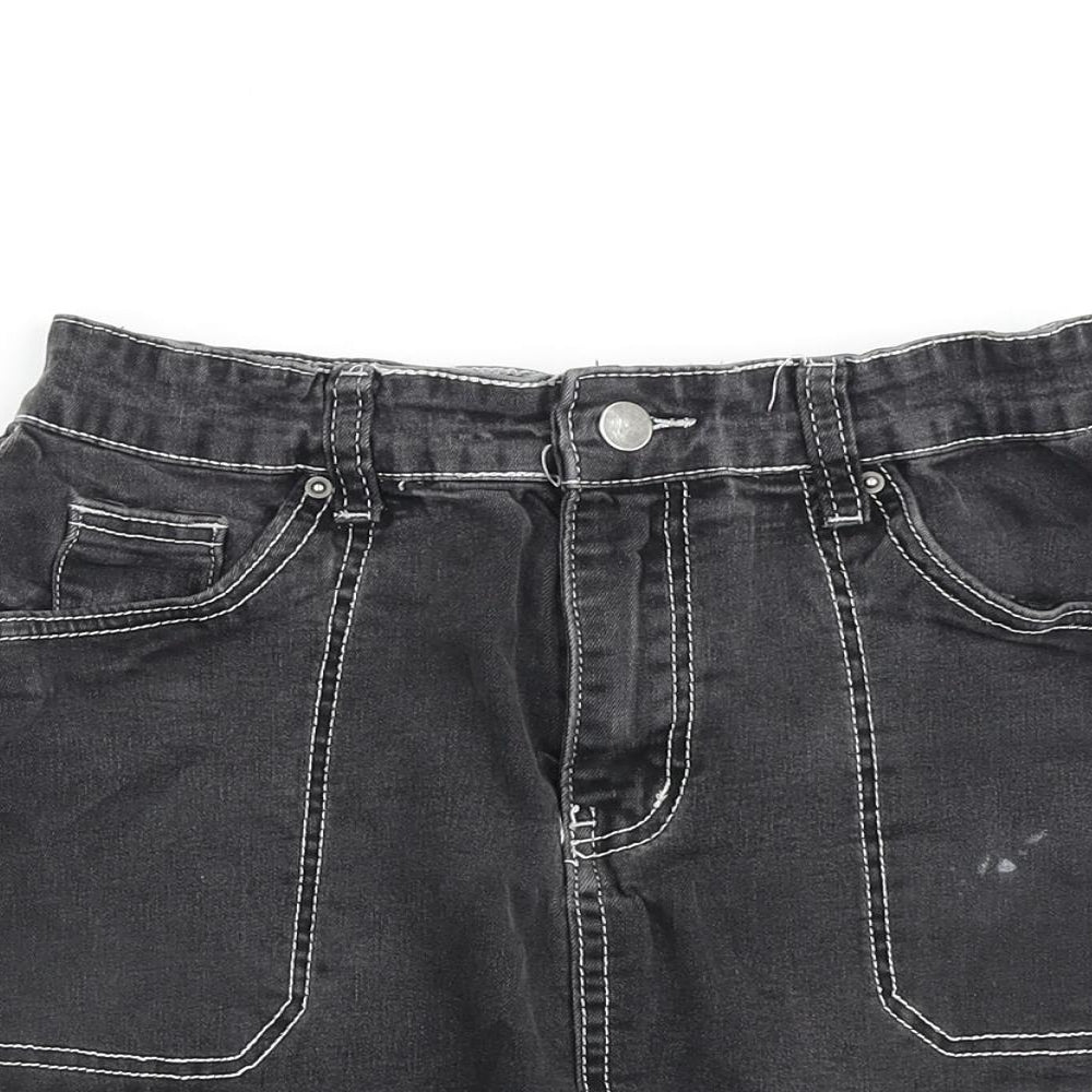 Nasty Gal Womens Grey Cotton A-Line Skirt Size 8 Zip