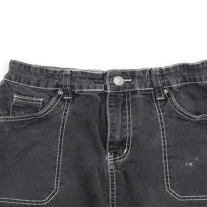 Nasty Gal Womens Grey Cotton A-Line Skirt Size 8 Zip