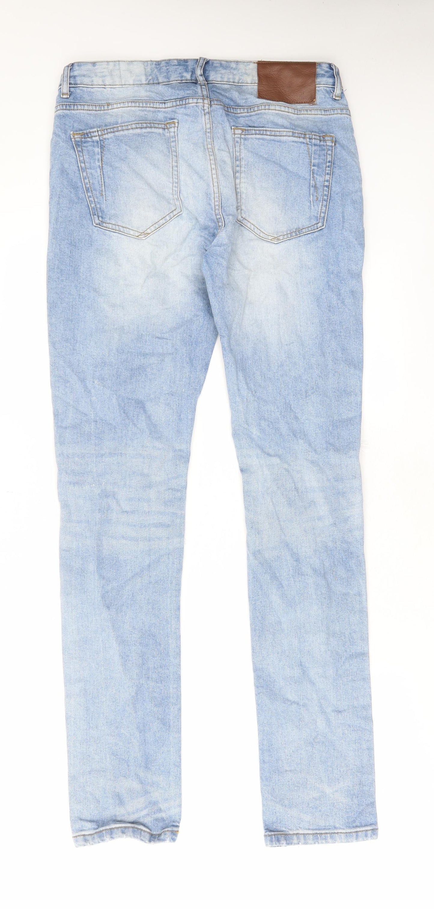 Denim & Co. Mens Blue Cotton Skinny Jeans Size 34 in L34 in Regular Button - Pockets