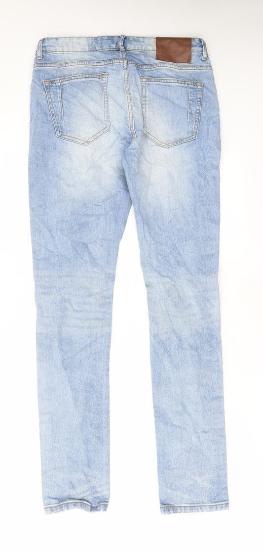 Denim & Co. Mens Blue Cotton Skinny Jeans Size 34 in L34 in Regular Button - Pockets