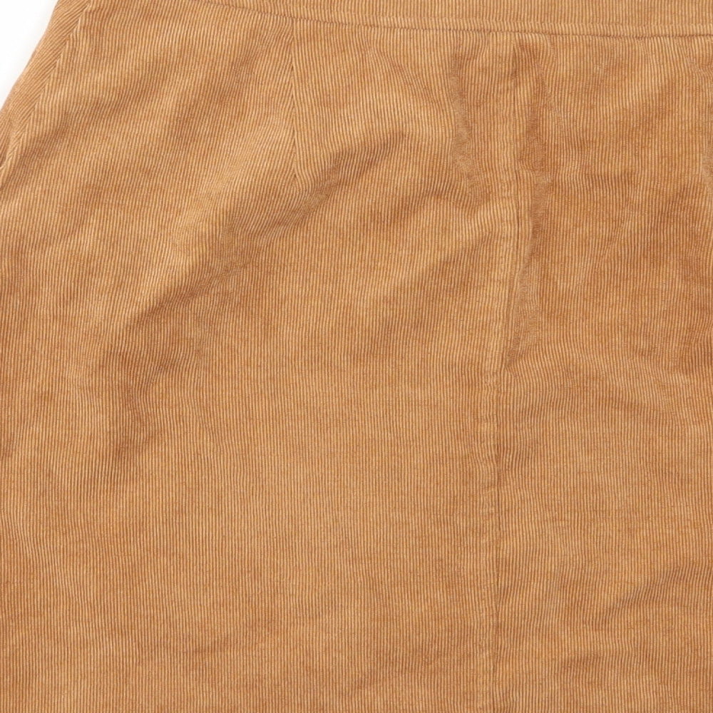 Sugarhill Womens Brown Cotton A-Line Skirt Size 12 Zip - Pockets