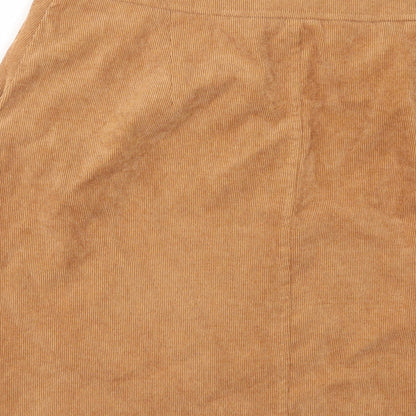 Sugarhill Womens Brown Cotton A-Line Skirt Size 12 Zip - Pockets