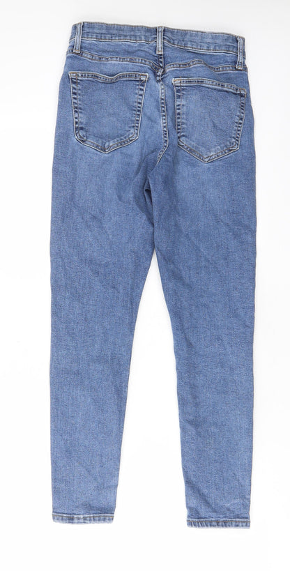 Topshop Womens Blue Cotton Skinny Jeans Size 28 in L30 in Regular Zip - Pockets