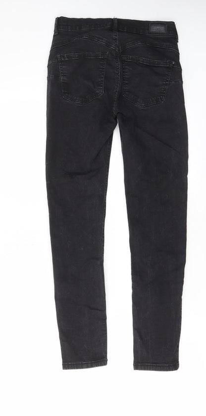 Pull&Bear Womens Black Cotton Skinny Jeans Size 10 L26 in Regular Zip - Pockets