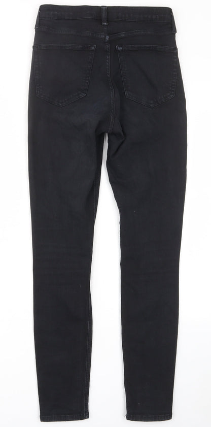 Topshop Womens Black Cotton Skinny Jeans Size 28 in L34 in Regular Zip - Pockets
