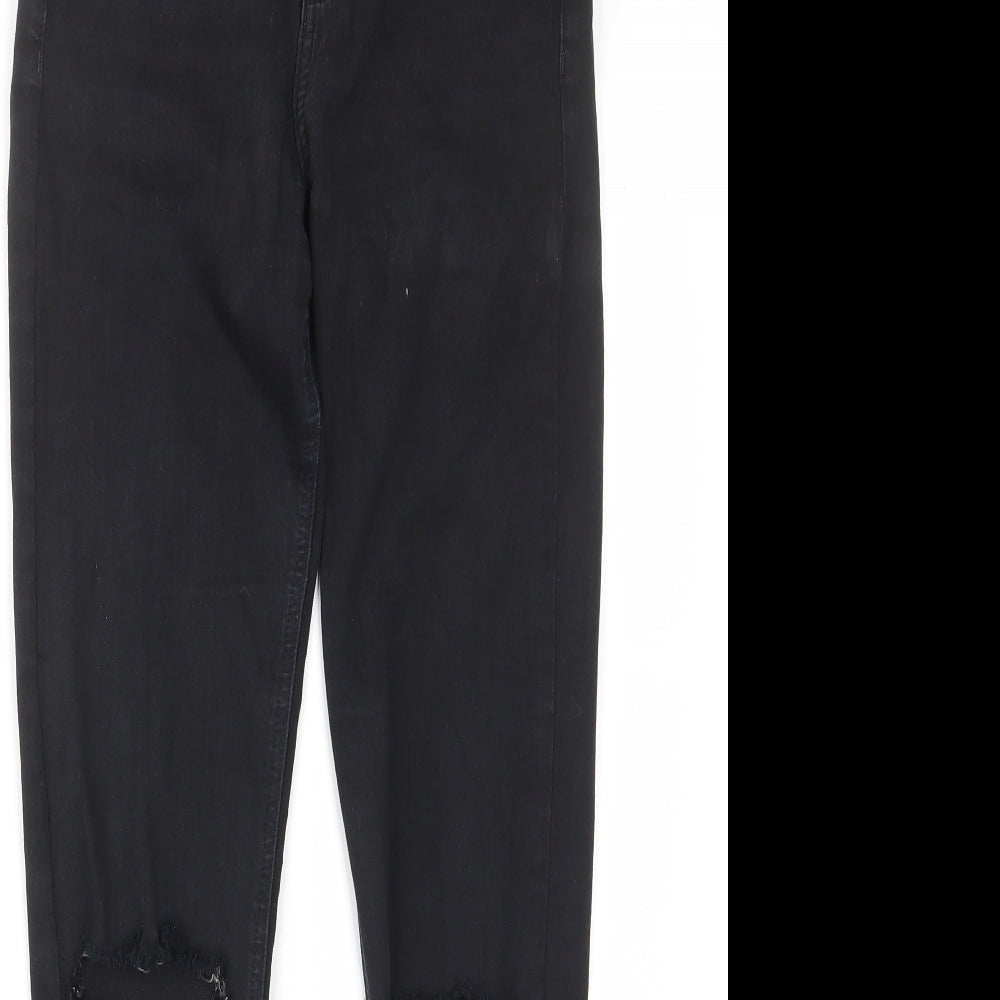 Topshop Womens Black Cotton Skinny Jeans Size 28 in L34 in Regular Zip - Pockets