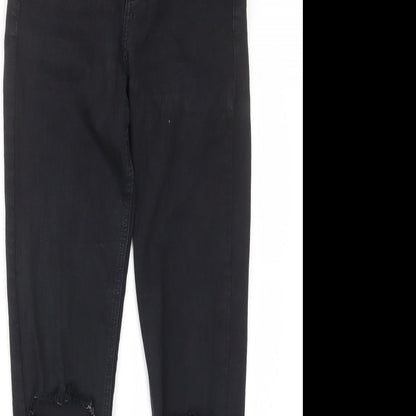 Topshop Womens Black Cotton Skinny Jeans Size 28 in L34 in Regular Zip - Pockets