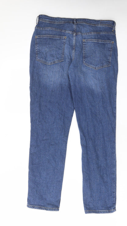 Denim & Co. Mens Blue Cotton Straight Jeans Size 32 in L30 in Regular Button - Pockets