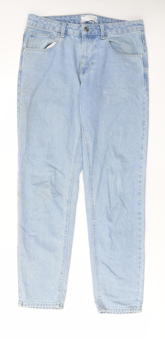 ASOS Womens Blue Cotton Straight Jeans Size 30 in L34 in Regular Zip - Pockets