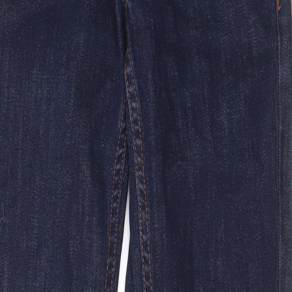 Topshop Womens Blue Cotton Straight Jeans Size 25 in L28 in Regular Zip - Pockets