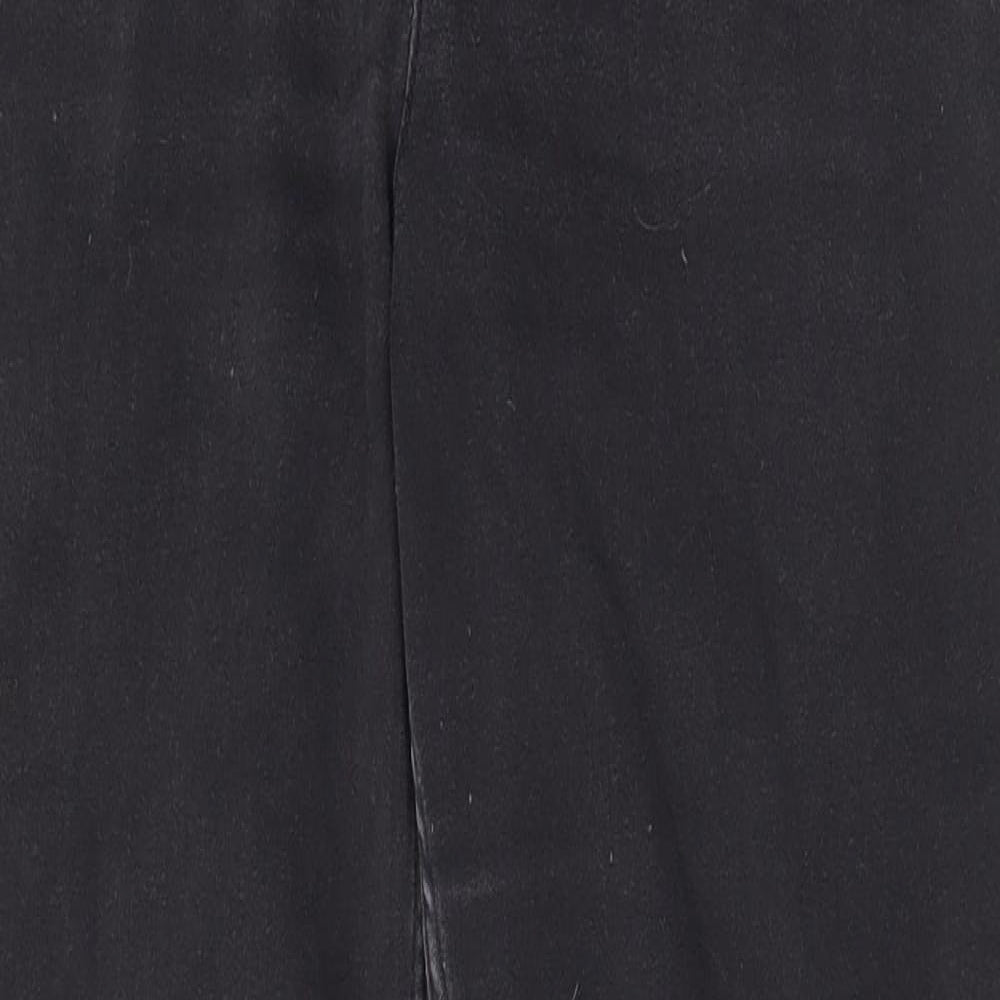 Per Una Womens Grey Cotton Straight Jeans Size 12 L27 in Regular Zip - Pockets, Studded